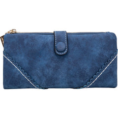 Cyflymder Men/Woman Wallet Vintage PU Leather Frosted Long Wallets Coin Pocket Billetera Hombre Man Purse Male ID Card Holder Money Bags