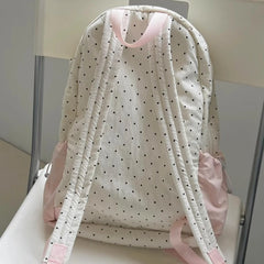Cyflymder Women Student Fashion Chic Dot Backpack Y2k Aesthetic Preppy Contrast Color Schoolbags All Match Ins Bow Backpacks High-capacity