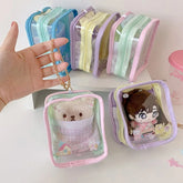 Cyflymder Simplicity Sweet Kpop Photocard Holder with Lanyard Fashion Badge Pin Ita Bag for Girl Japanese Kawaii Displaying Photo Card Bag