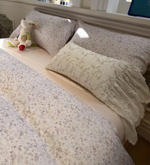 Cyflymder Romantic sweet pastoral flower bedding set girl,full queen king elegant kawaii floral home textile sheet pillow case quilt cover