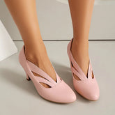 Cyflymder Spring Office Women Shoes Round-toe High-heeled Hollow-out Women's Single Shoes
