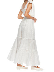 Cyflymder Women s Ruffle Sleeve Maxi Dress with V-Neckline and Floral Print Summer Boho Long Dress Beach Vacation Dress