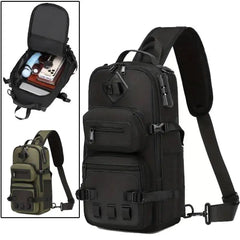 Cyflymder Men's Tactical Chest Bag Multifunctional Sling Backpack Outdoor Hiking Climbing Trekking Rig Pouch Casual Messenger Fanny Pack