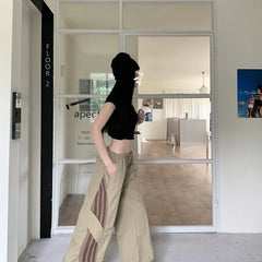 Cyflymder Summer Thin Striped Men's Sweatpants Trendy Brand Loose-Fit Cargo Pants Casual Straight-Leg Pants Three-Stripe Ice Silk Quick-Dr