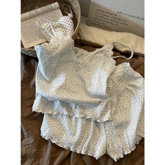 Cyflymder Girls Floral Suspenders Pajamas Women's Spring and Summer New Spice Girls Shorts Loungewear Suit Can Be Worn Outside