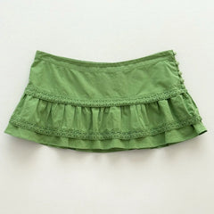 Cyflymder Woman Clothes Skirt Kawaii Slim Y2k Vintage 90s Punk Goth Cute Lace Basics Short Skirt Harajuku Summer A-Line Skirt Fashion Emo