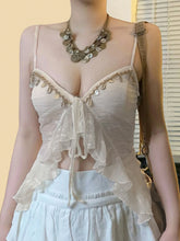 Cyflymder Holiday Split Mesh Camis Tops Beach Style See Through Sexy Slim Deep V-Neck Sleeveless Tank Tops Women Summer Fashion