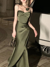 Cyflymder Sexy Women Summer Dress Sleeveless Vintage Satin Casual Bodycon Long Evening Night Vestidos Female Solid Outerwear Chic Mujers