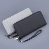 Cyflymder Men Long Purse Simple Canvas Zipper Wallet Cellphone Handbag Business Multi Card Holder Male Wallet Case Money Card Bags