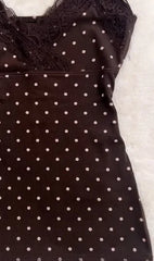 Cyflymder Sexy Sling Woman Clothes Crop Top Sweet Polka Dot Y2k 2000s High Street Lace Tank Top Vintage Hot Girl Summer Fashion Grunge Tee