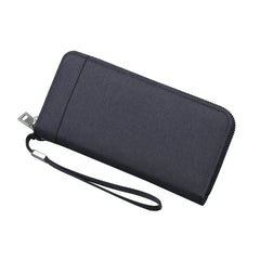 Cyflymder Men Long Purse Simple Canvas Zipper Wallet Cellphone Handbag Business Multi Card Holder Male Wallet Case Money Card Bags