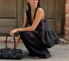 Cyflymder The New V-neck Sleeveless Ruffled Loose Two-piece Set for Summer Features A Stylish and Casual Design