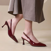 Cyflymder Fashion Women's High Heels Sandals Red Black Sexy Ankle Belt Women's Pointed Wedding Party Prom Women's Shoes