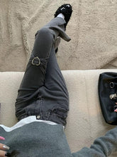 Cyflymder Autumn Split Pants Women Small Flared Design Black Gray High Waist Slimming Micro Flared Jeans New Style