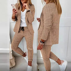 Cyflymder Station New Style Plaid Casual Suit Western Style Clothes Women's Clothing Short Dress Set