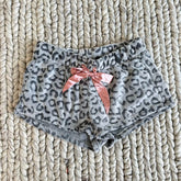 Cyflymder Y2K New Leopard Print Plush Shorts Harajuku Goth Autumn Winter Drawstring Short Pants Sexy Hotties Slim Hip Shorts Women Clothes