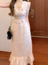 Cyflymder Women Dresses Sweet Flying Sleeve Ruffles Patchwork Polka Dot French Style Elegant Mermaid Dress Female Fashion