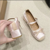 Cyflymder Shallow Mouth Female Shoes Autumn Soft Black Flats Ballet New Dress Fall Summer Med Flower Rubber Hoof Hee
