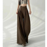 Cyflymder Streetwear Wide Leg Pants Women Korean Black High Waist Suit Pants Summer Fashion Elegant Lace Up Straight Trousers New