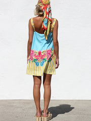 Cyflymder Sweet and stylish daily dopamine style camisole dress for girls casual vacation style cute printed mini camisole dress