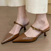 Cyflymder summer new sexy pointed designer slippers outdoor leisure comfortable shallow mouth ladies multi-color high heels 35--42