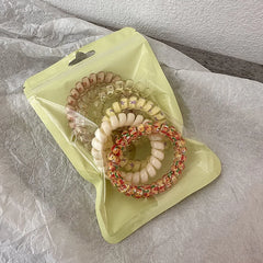 Cyflymder 6pcs Large Spiral Hair Ties 43mm Spiral Hair Bands Coil Hair Bands Telephone Cord Bobbles,No Trace Strong Hold Waterproof