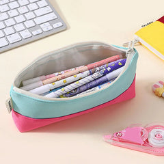 Cyflymder Simple Pencil Case School Supplies Pencil Pouch Stitching Color Pen Case Back To School Estuche Escolar Stationery Pencil Cases