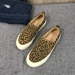 Cyflymder Leopard Print Slip on Women's Canvas Shoes Summer Casual High on Platform Ladies Footwear New Fashion Vulcanized Shoe Sale
