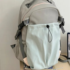 Cyflymder Outdoor Sports Contrast Color Drawstring Schoolbags Men Y2k Casual Travel Backpack High-capacity Backpacks for Women Students