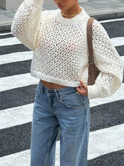 Cyflymder Extremely simple autumn and winter collection sweater new fashion basic style backless hollow knitted pullover sweater