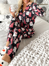 Cyflymder Women s Christmas Pajamas Set with Reindeer Print Long Sleeve Top and Pants 2 Piece Loungewear Outfits for Winter Holiday