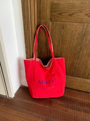 Cyflymder Summer Fashion Durable Double-Sided Nylon Tote Bag Women's Large Capacity Casual Shoulder Bag Trendy Bear Lady Handbag