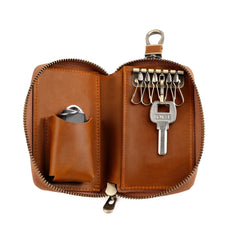 Cyflymder Genuine Leather KeyChain Key Bag For Men Multifunction Organizer Wallet Holder Car Small Key Case Keys Pouch