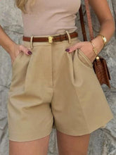 Cyflymder y2k Streetwear Khaki Pocket Shorts Vintage 2000s Baggy Patchwork Elastic High Waist Short Pants Casual Women Outfits 90s