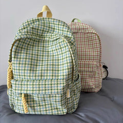 Cyflymder Sweet Y2k Aesthetic Fashion Backpacks Women Casual Chic Plaid Schoolbag Japanese Trendy All Match College Students Laptop Bags