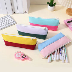 Cyflymder Simple Pencil Case School Supplies Pencil Pouch Stitching Color Pen Case Back To School Estuche Escolar Stationery Pencil Cases
