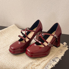 Cyflymder Women Shoes 2025 Spring Pumps Latest Mary Jane Summer High Heels Slip On Increasing Height Shallow Mouth Sandals Ladies New Loli