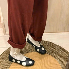 Cyflymder Retro Womens Mary Jane Shoes Exquisite Soft Leather Casual Shoes for Woman Fashion Ballet Flat Shoe Designer Shoes Zapatos Mujer