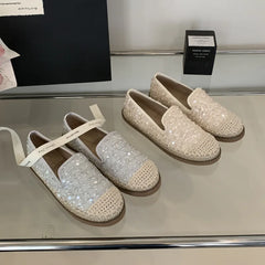 Cyflymder Women's Shoes Platform Casual Female Sneakers Loafers With Fur Flats Slip-on Round Toe Modis Clogs Dress New Glitter Slip On