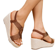 Cyflymder New Fashion Flat Woman Sandals Shoes Round Toe Summer Shoes Slip on Size Waterproof Platform Sandals Female