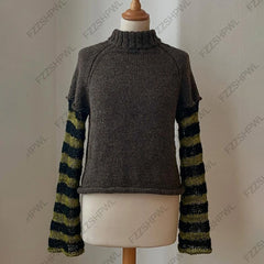 Cyflymder Fashion Hotsweet Y2k Knitted sweater Punk Aesthetics Graphic Print Clothes Rock Goth Streetwear Pullover Vintage vibe Knitt Top