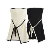Cyflymder Autumn New French Style Fashionable Sexy Knowledge Slims Smooths Your Silhouette Knit Strapless Dress Apron