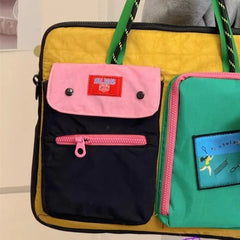 Cyflymder Japanese Y2k 16 Inch Laptop Bags Contrast Color Patchwork High-capacity Women's Handbags Harajuku Grunge Shoulder Underarm Bag