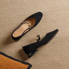 Cyflymder Spring and Autumn Women Flats New Square Toe Soft Leather Ladies Casual Shoes Big Size Relaxation Comfort Women Dress Shoes 045