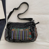 Cyflymder Stylish Ethnic Print Tote Bag with Adjustable Strap for Women Casual Shoulder Handbag with Unique Pattern for Girls