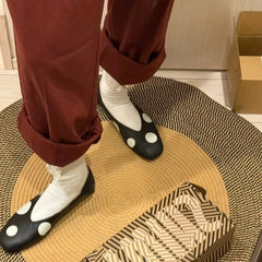 Cyflymder Retro Womens Mary Jane Shoes Exquisite Soft Leather Casual Shoes for Woman Fashion Ballet Flat Shoe Designer Shoes Zapatos Mujer