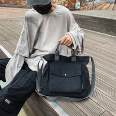 Cyflymder Canvas Crossbody Bags Women Large Capacity Messenger Bag Casual Fashion Adjustable Strap Simple Portable Shopping Commute Bag