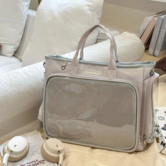 Cyflymder Vintage Y2k Aesthetic Simple Shoulder Crossbody Bags All Match Trendy Transparent Ita Bag Ins Casual Backpack for Women Students