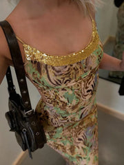 Cyflymder Summer Floral Print Plunge Maxi Dress Outfits Sexy Backless Fairy Sun Spaghetti Strap Dress Vacation Beachwear Vestido Coquette