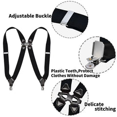 Cyflymder New Men's Suspenders Adjustable Braces X Back Shirt Clip Suspender Elastic Belt Trousers Shoulder Strap For Men Women